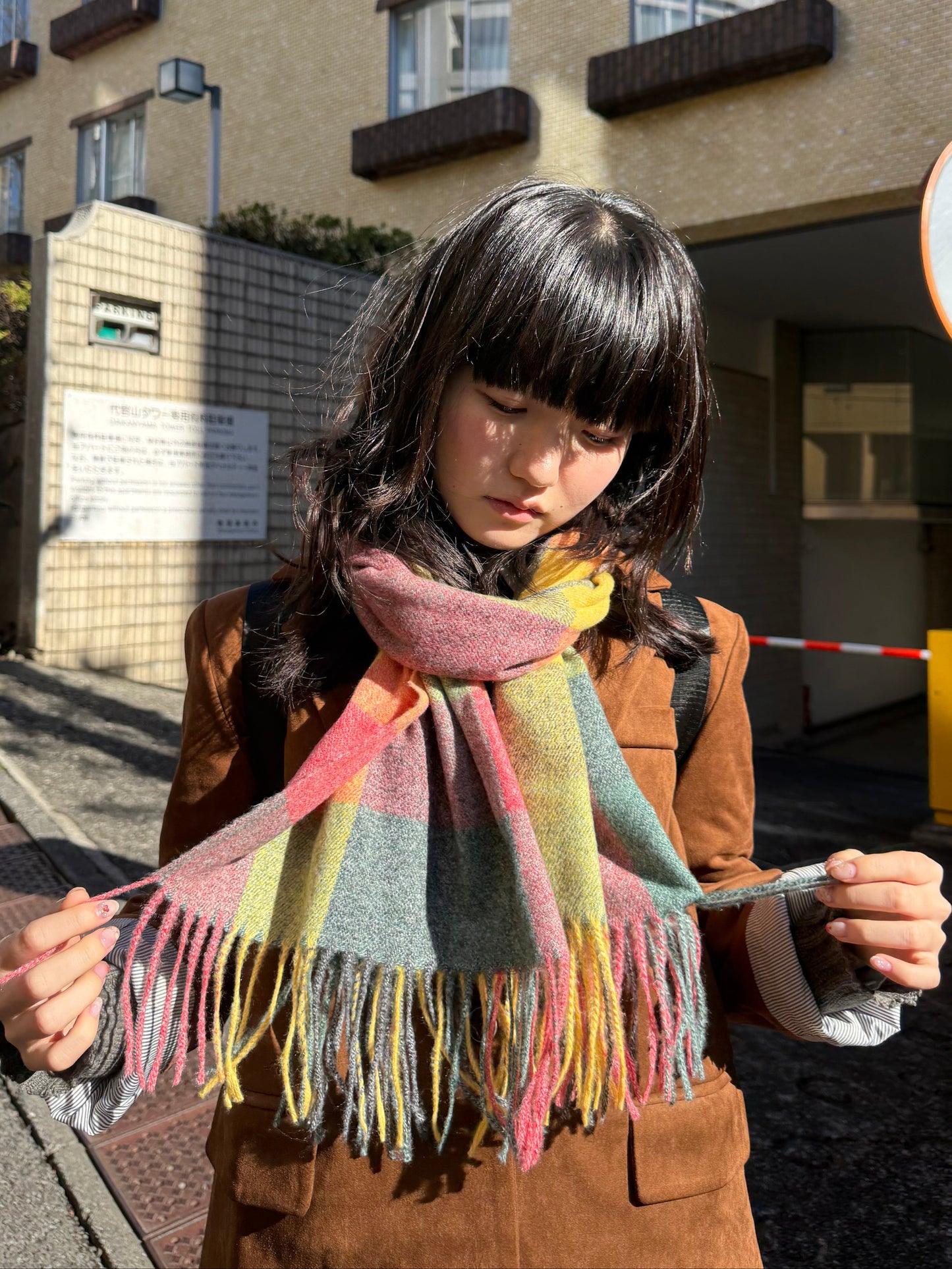 ブロックチェックマフラー DPA43728