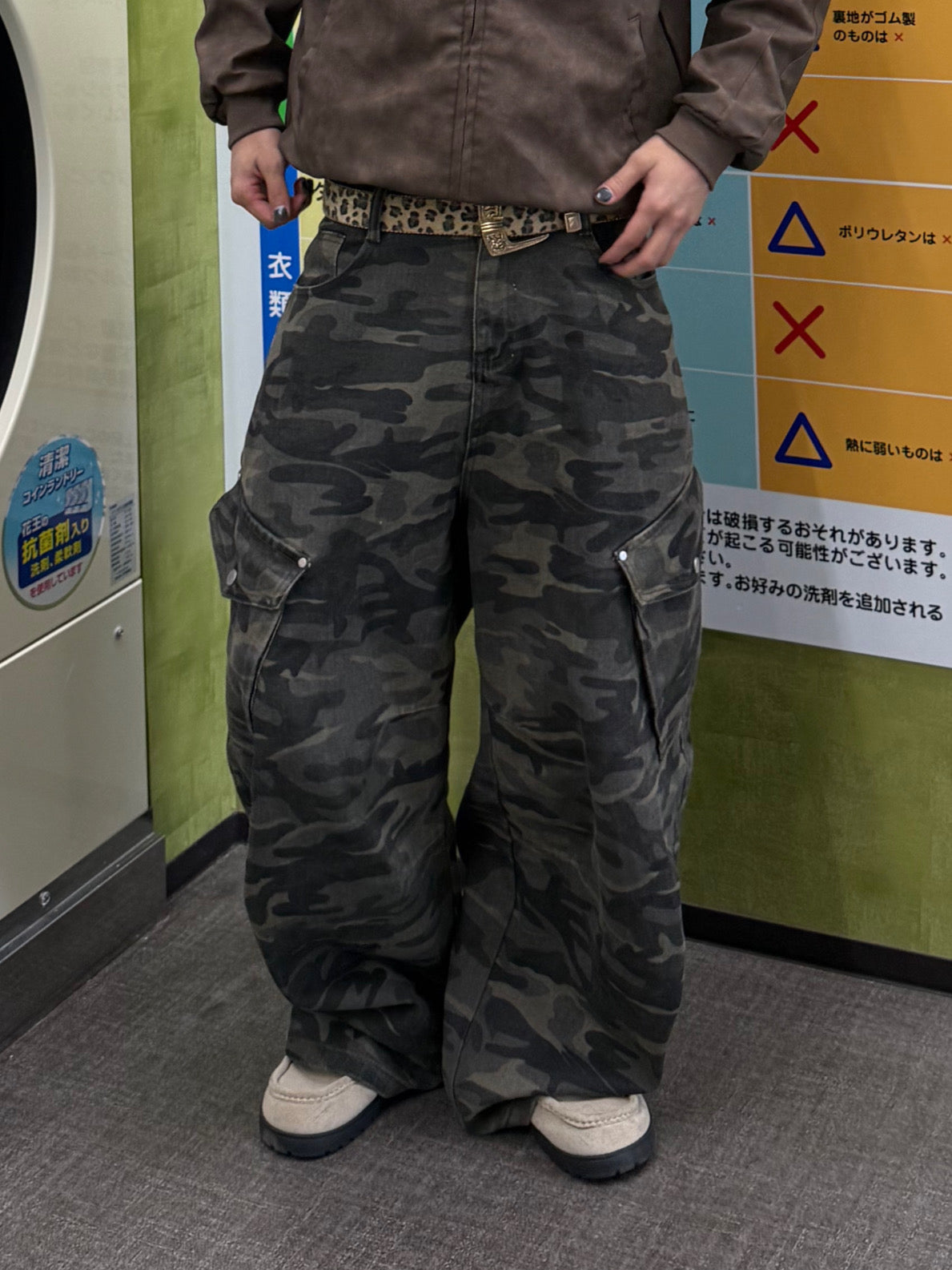 カモフラワイドデニムパンツ DPB90085