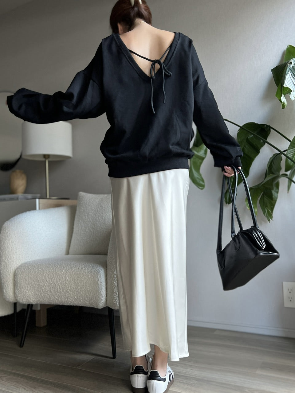 サテンライクロングスカート DPB56369