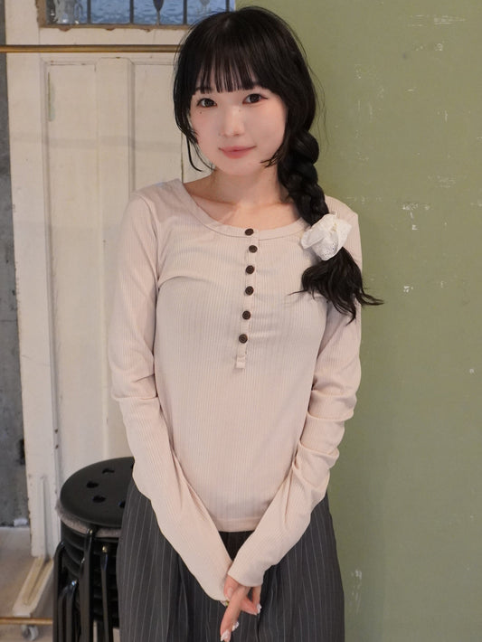 ボタンリブカットソー DPB85474