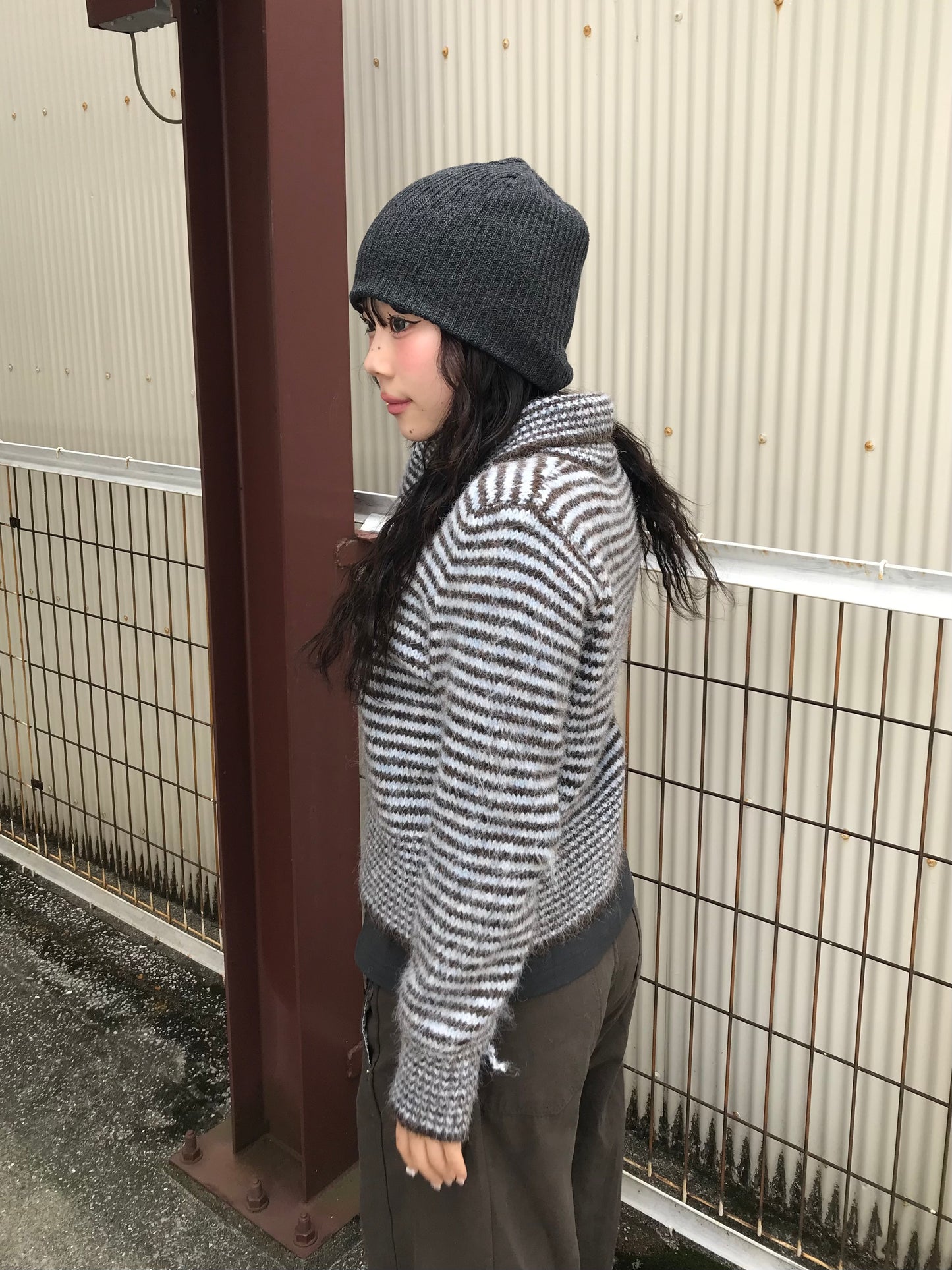 ニットボーダーポロトップス DPB89188