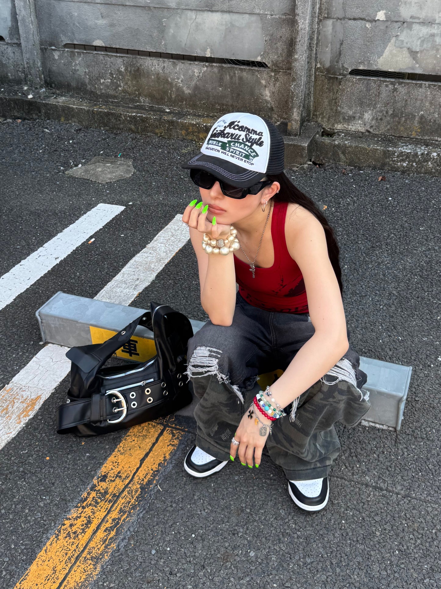 レイヤードカモフラデニムパンツ DPB86070