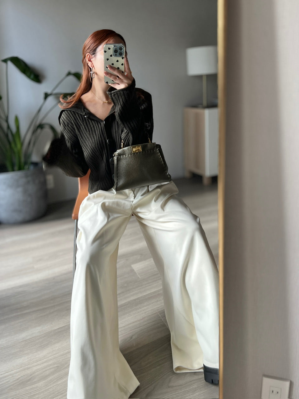 リブボタンニットトップス DPB56340