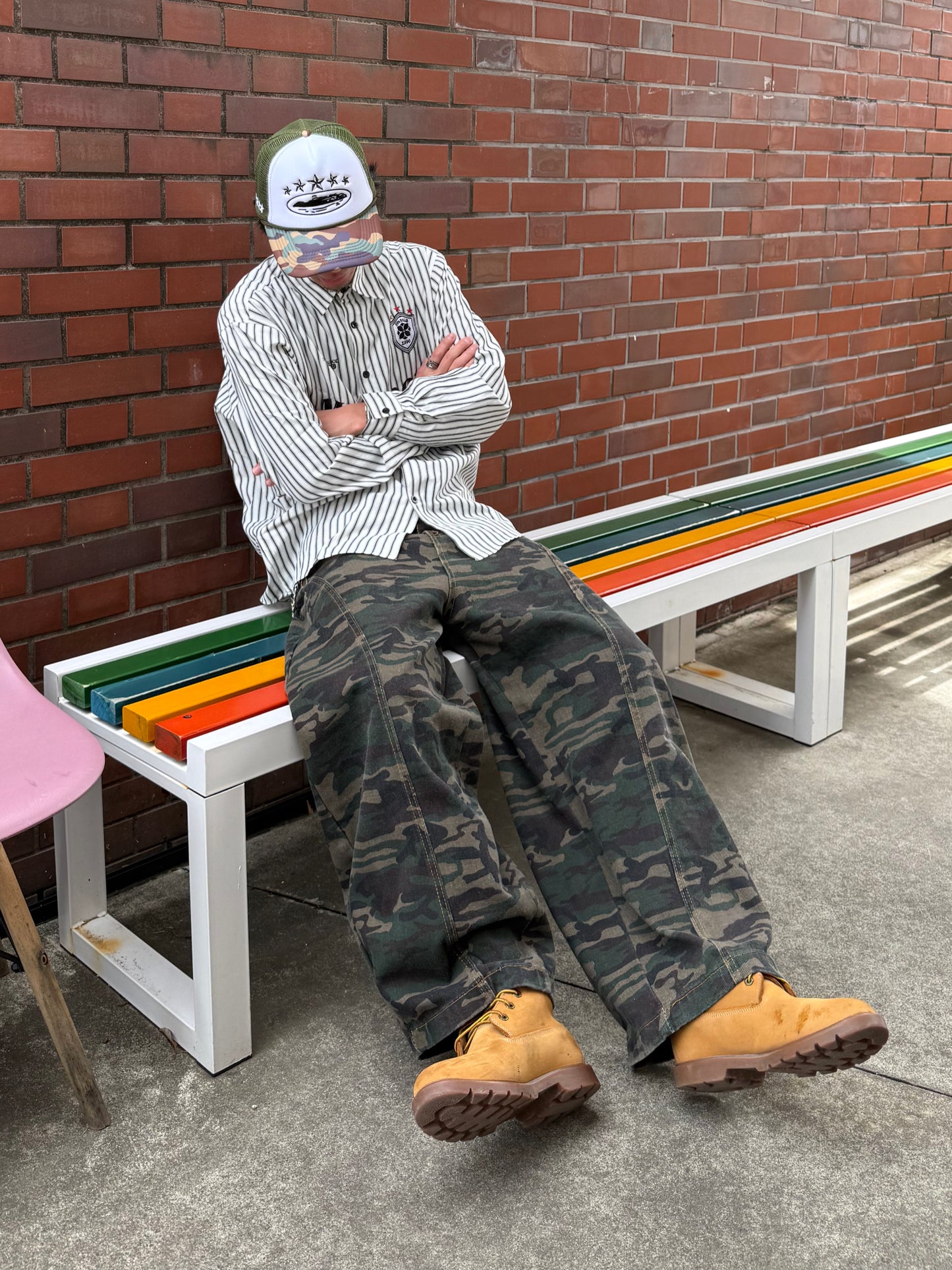 カモフラワイドデニムパンツ DPB90085