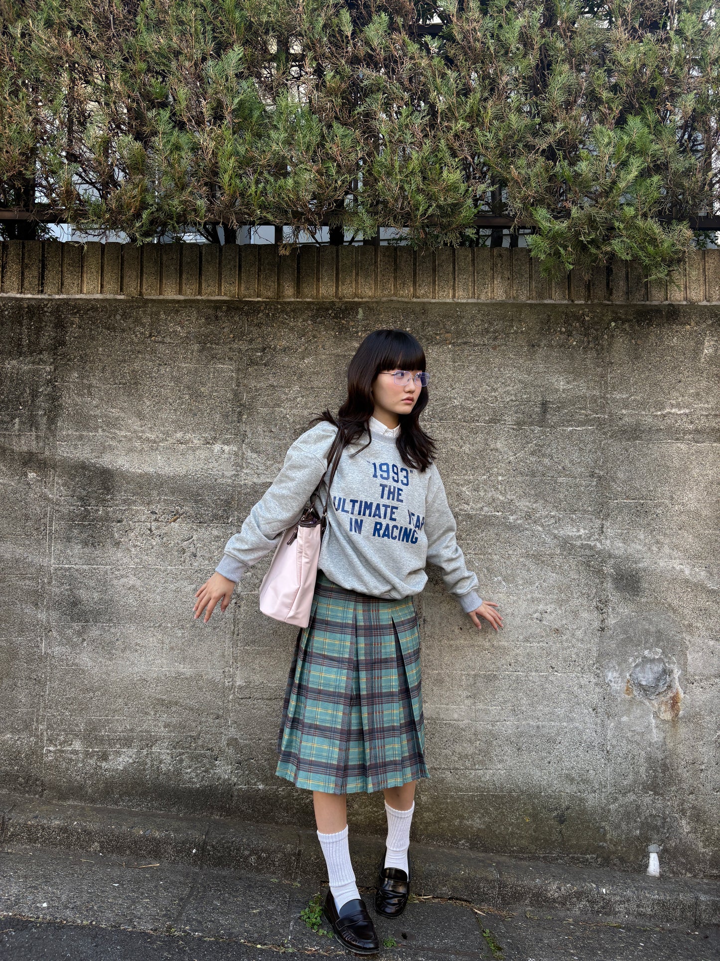 ライトグリーンプリーツチェックスカート DPA43739