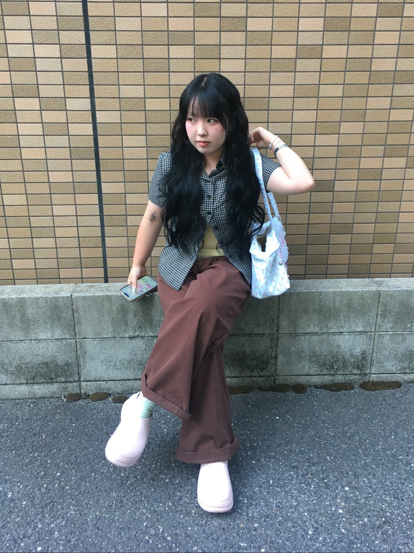 ブラウンバルーンデニムパンツ DPB97137