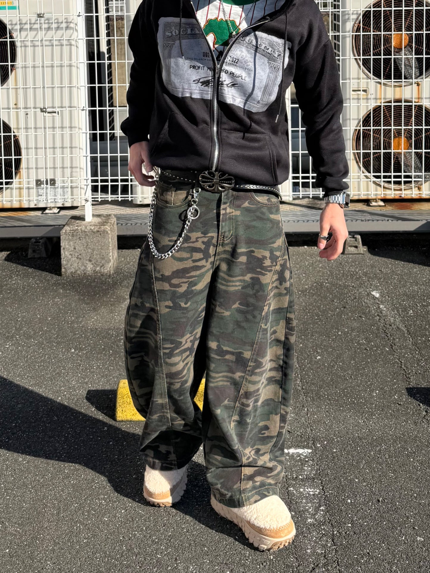 カモフラワイドデニムパンツ DPB90085