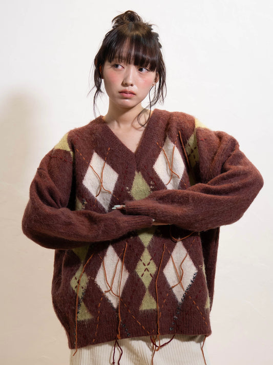 アーガイルチェックニット DPC02012