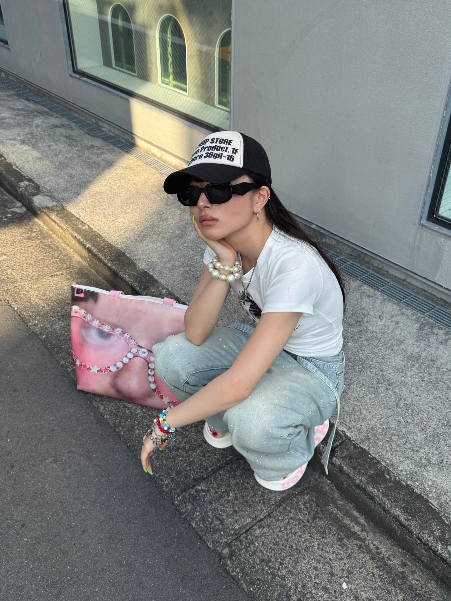 ラメストレートデニムパンツ DPB86071