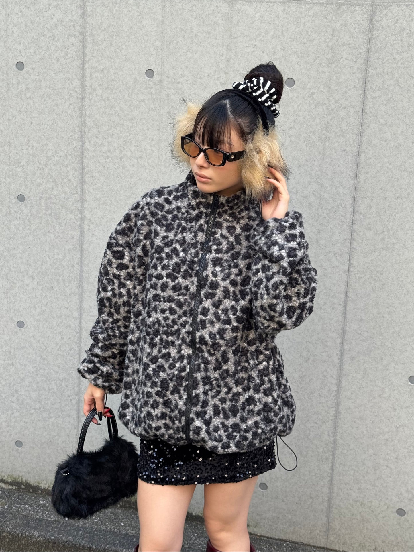 レオパードボアジップジャケット DPB86166