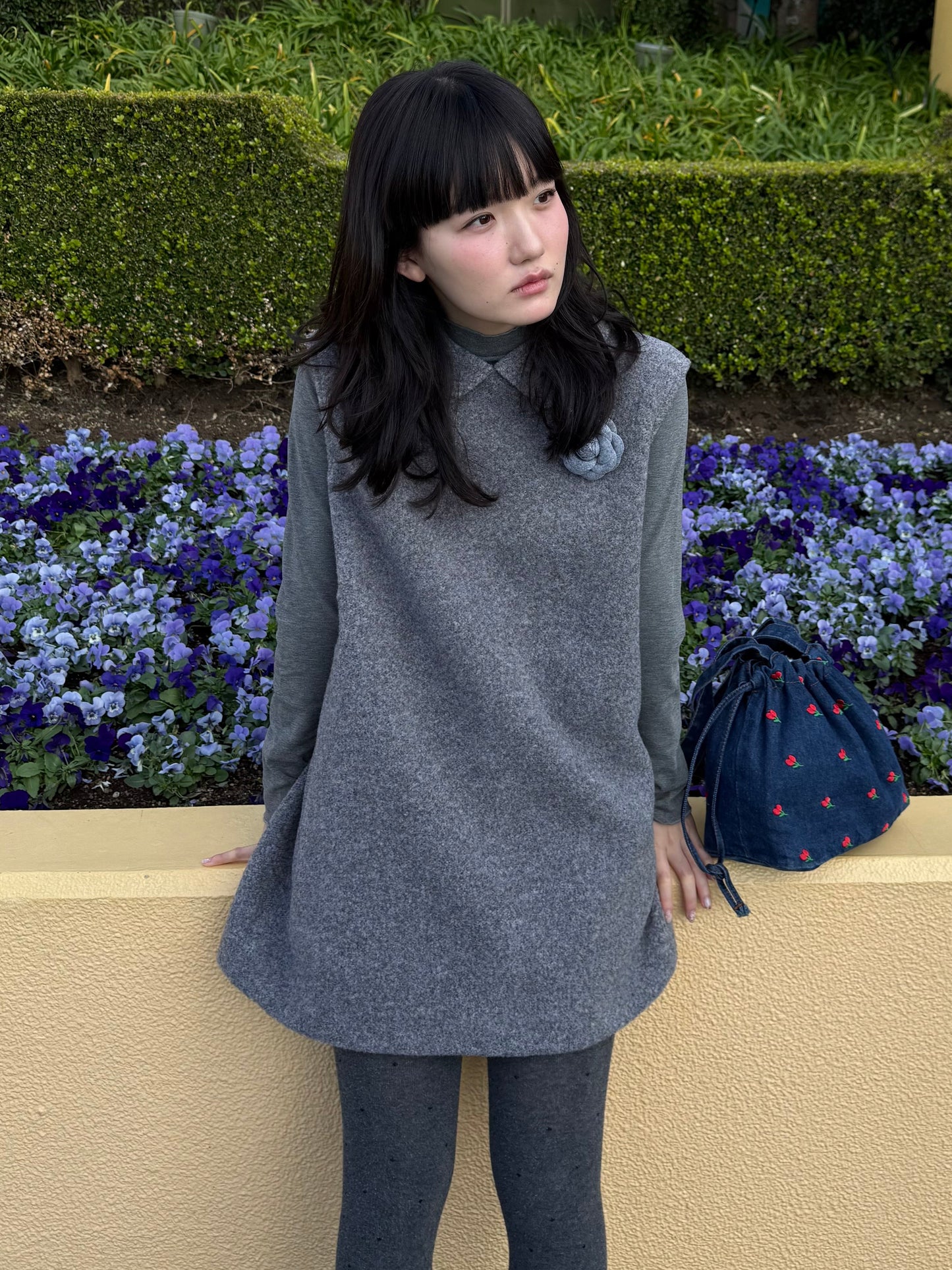 フラワーポイントワンピースセット DPA43726