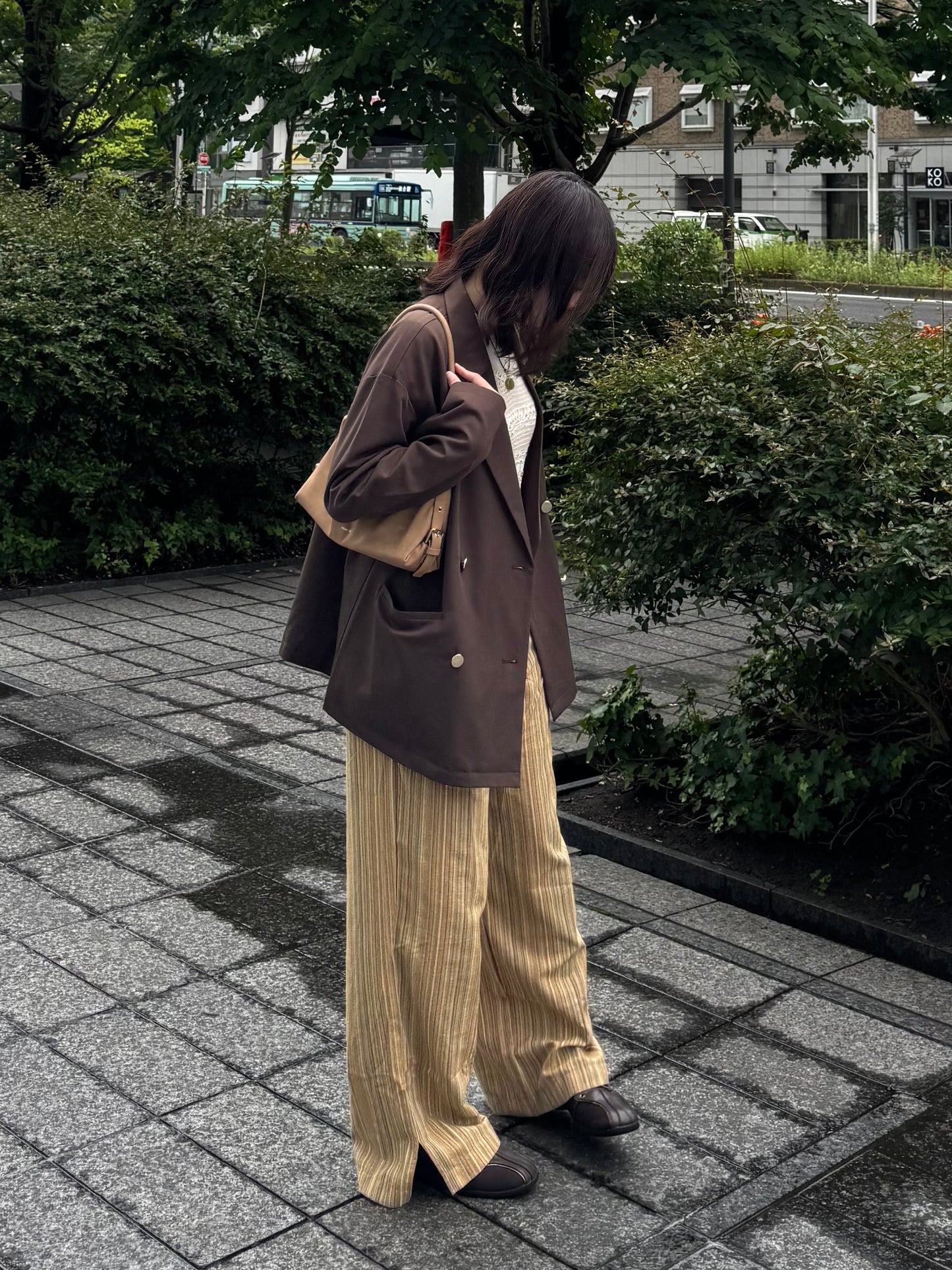 ソフトリネンストライプパンツ DPC03077