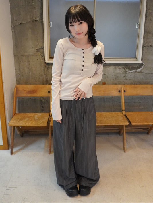 ボタンリブカットソー DPB85474