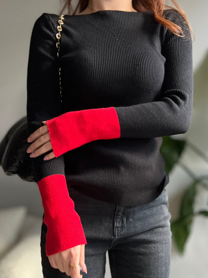 バイカラーニットトップス DPB56366