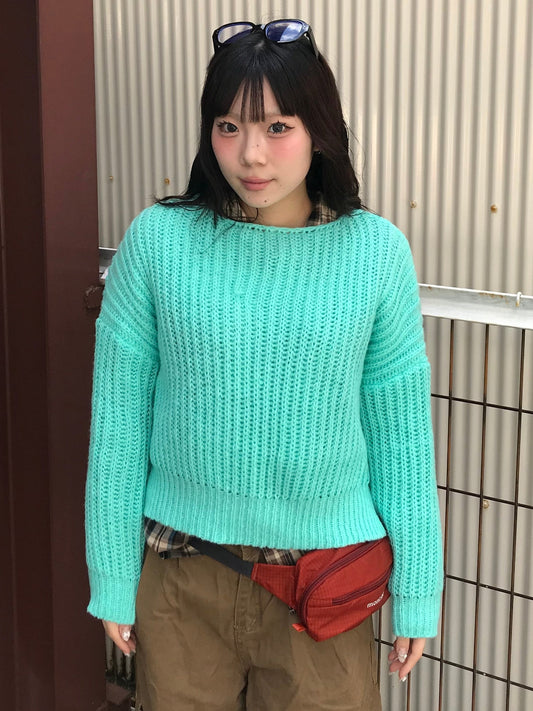 ワイドネックニットトップス DPB89216