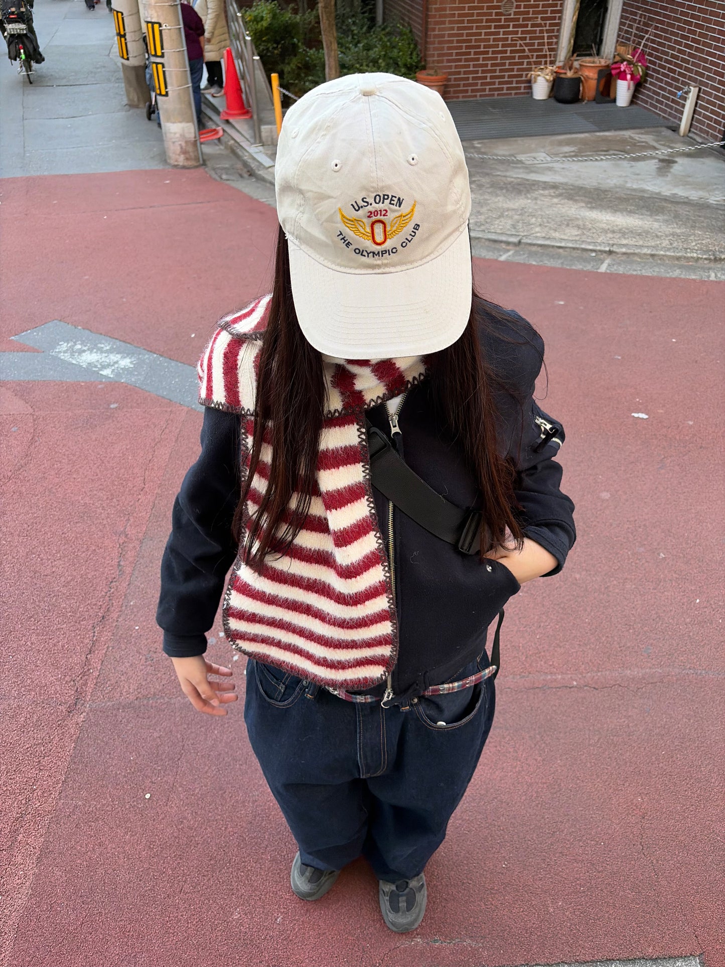 ステッチボーダーニットマフラー DPB92075