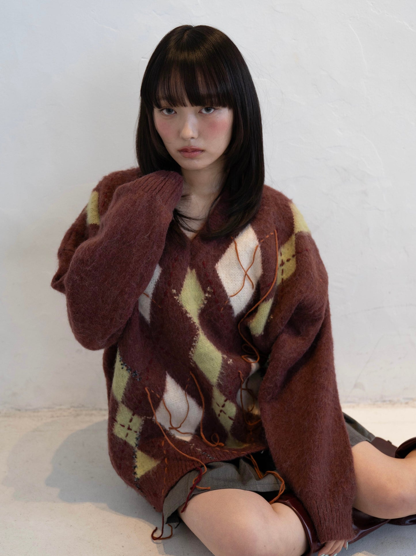 アーガイルチェックニット DPC02012