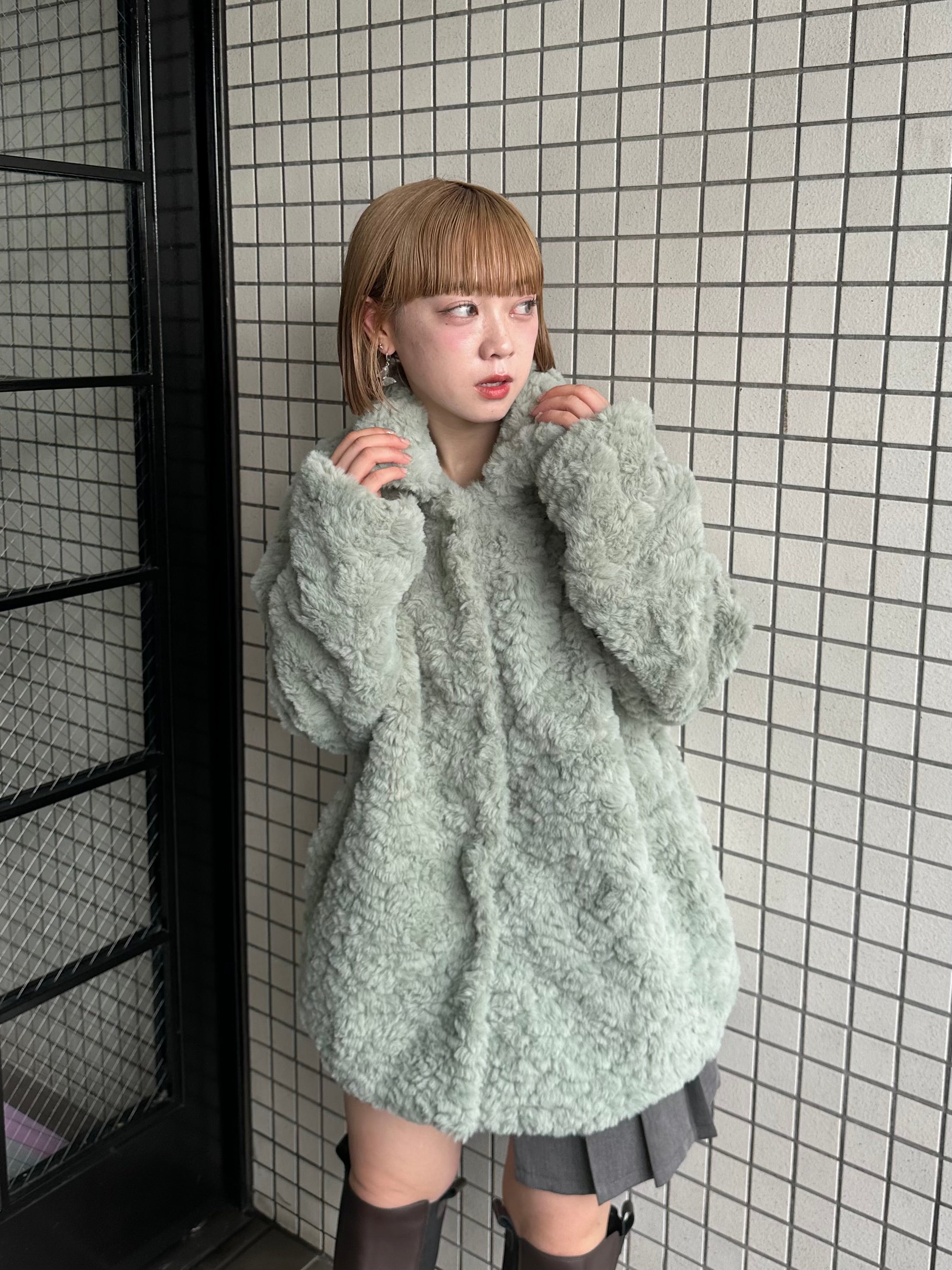 【ゆうママ】アビーコート　ミントグリーン ウールコート ファー　M ゆうママ様専用】アビーコート ミントグリーン ウールコート