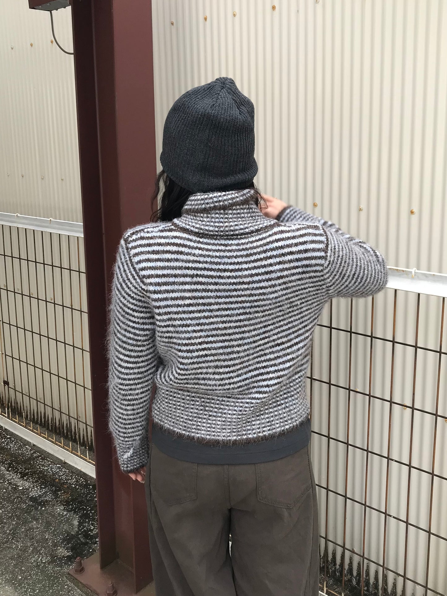 ニットボーダーポロトップス DPB89188