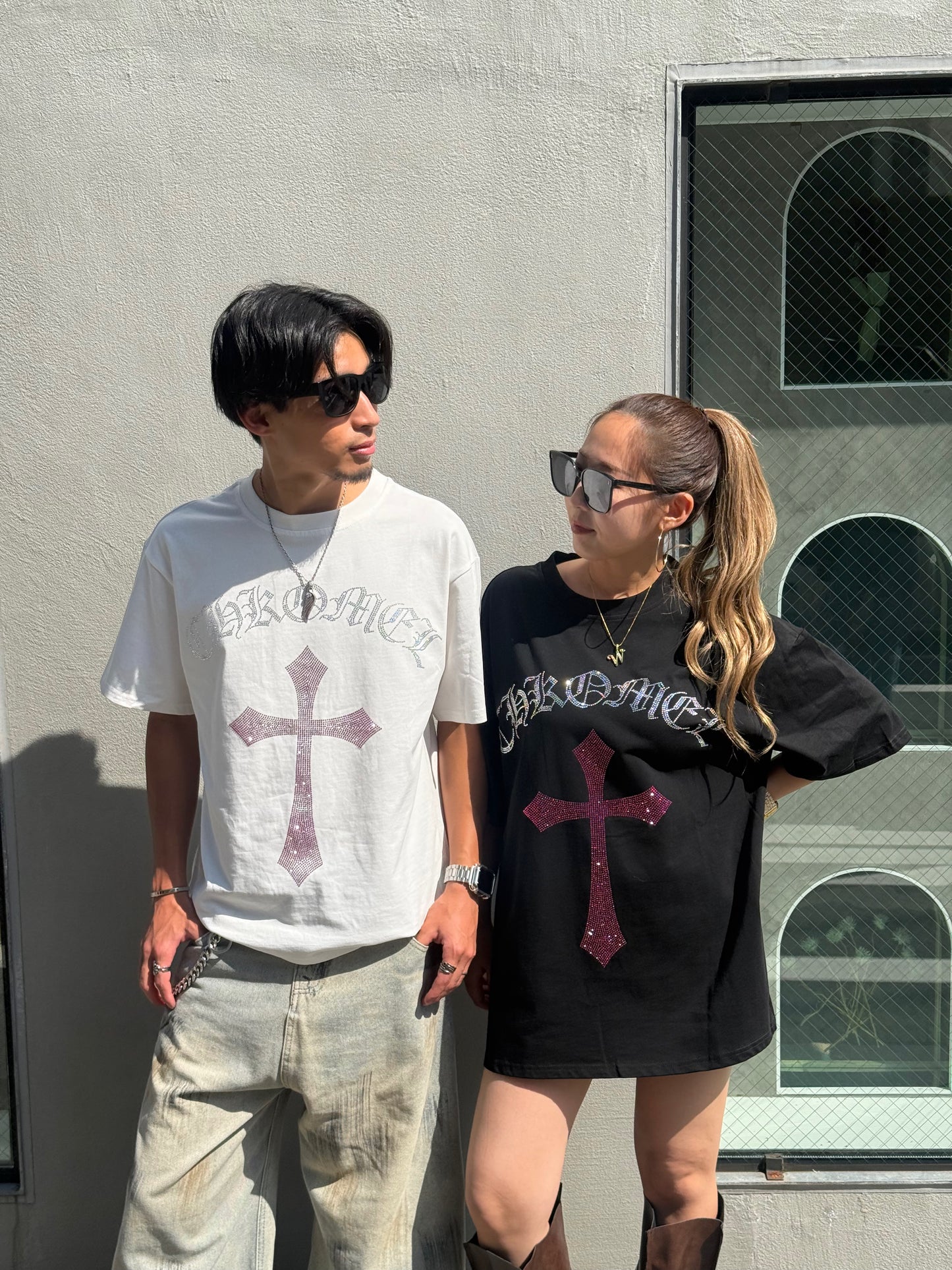 【即納】クロスストーンオーバーサイズTシャツ DPB73666S