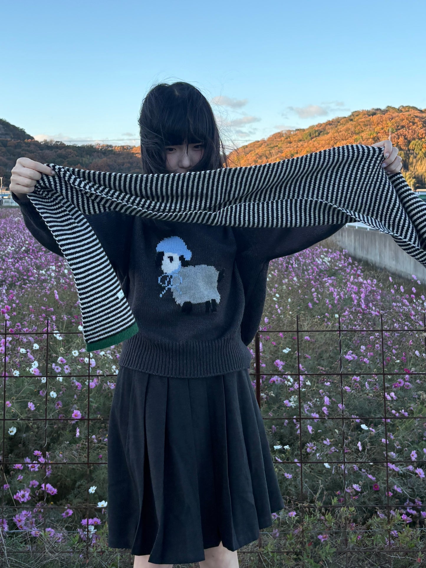 ボーダーニットマフラー DPA43730