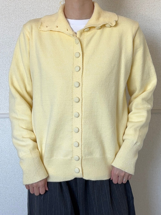 イエローボタンニットカーディガン DPB88191