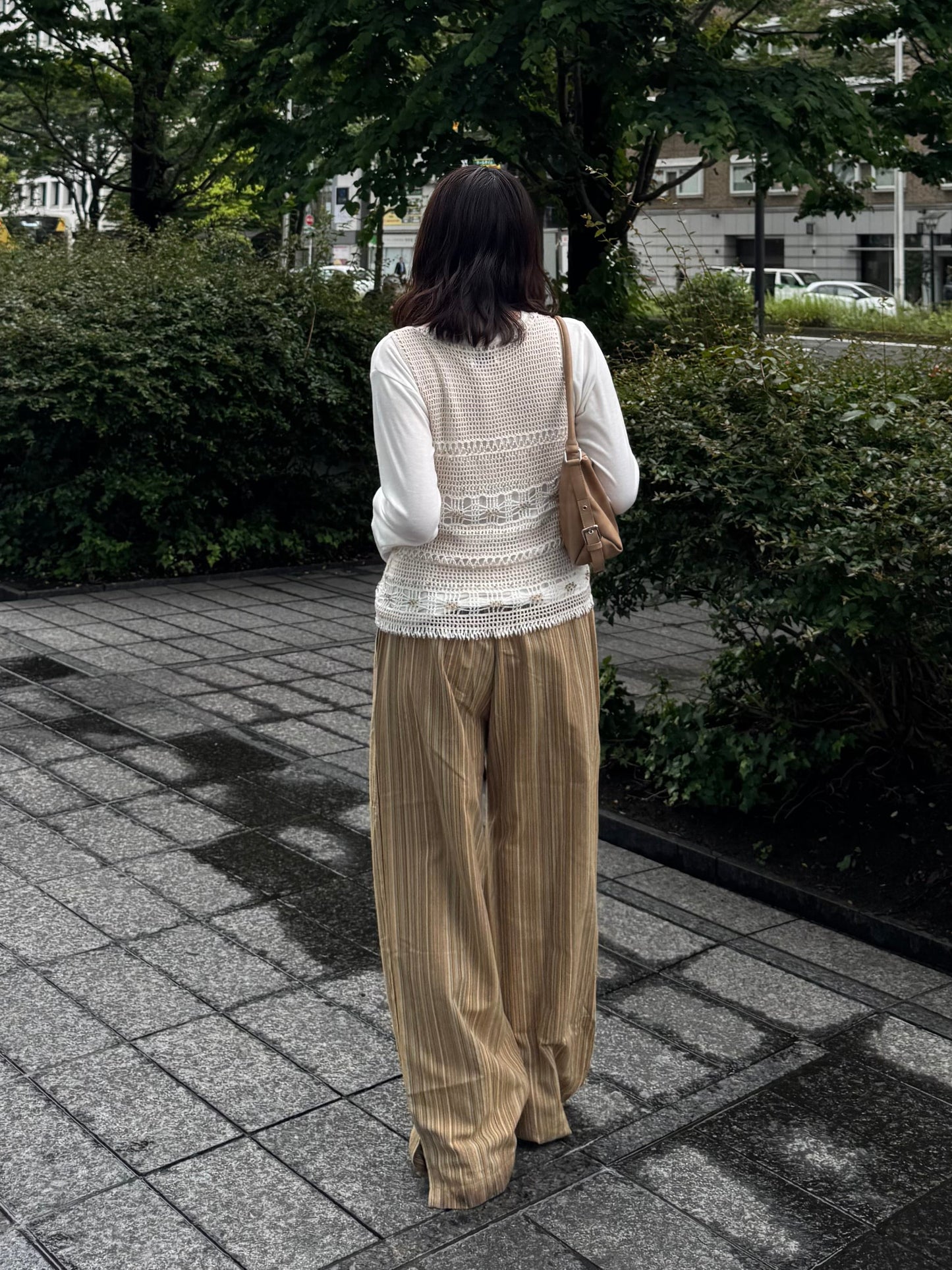 ソフトリネンストライプパンツ DPC03077