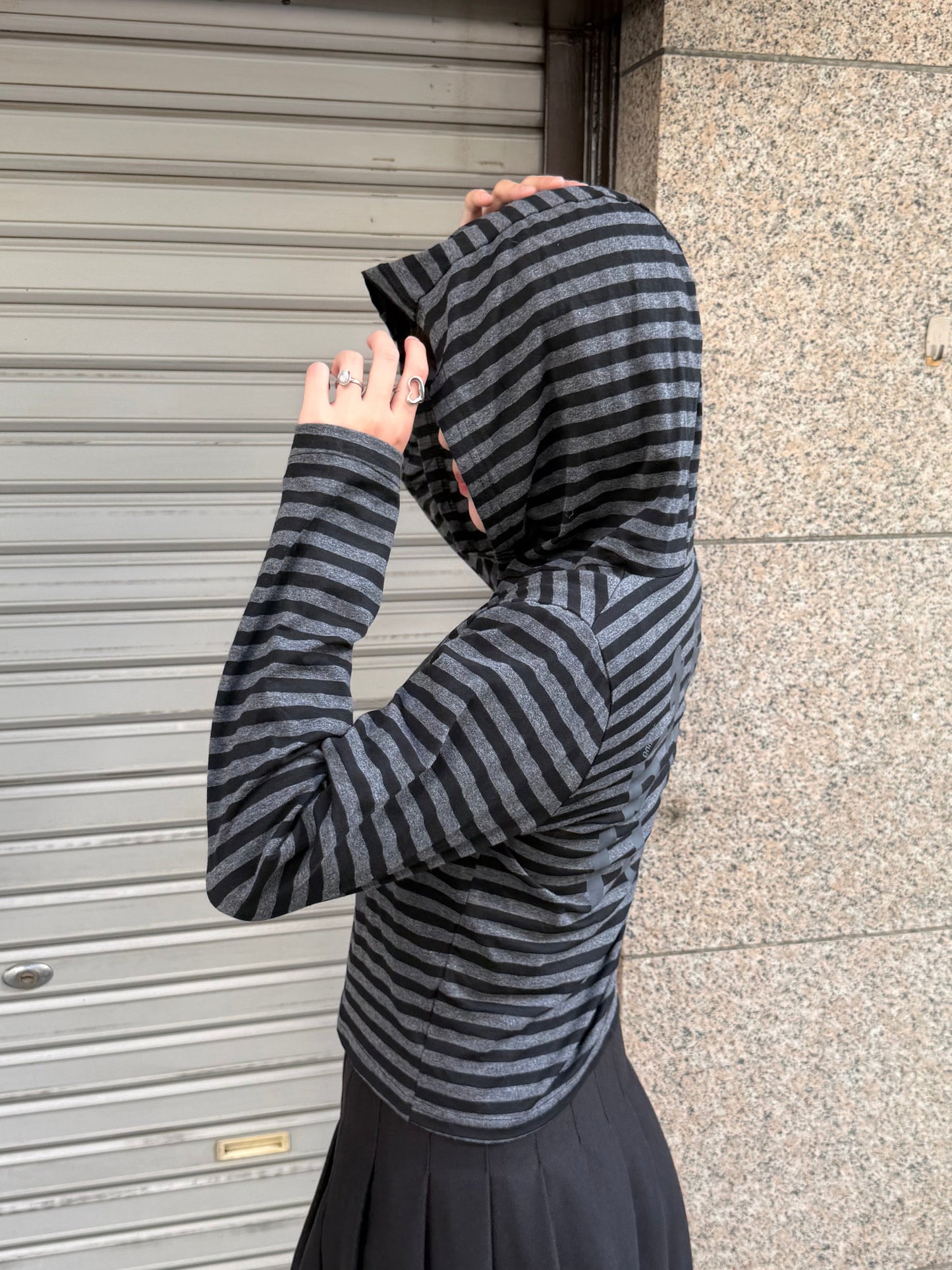 ストライプロゴフーディーカットソー DPB93003