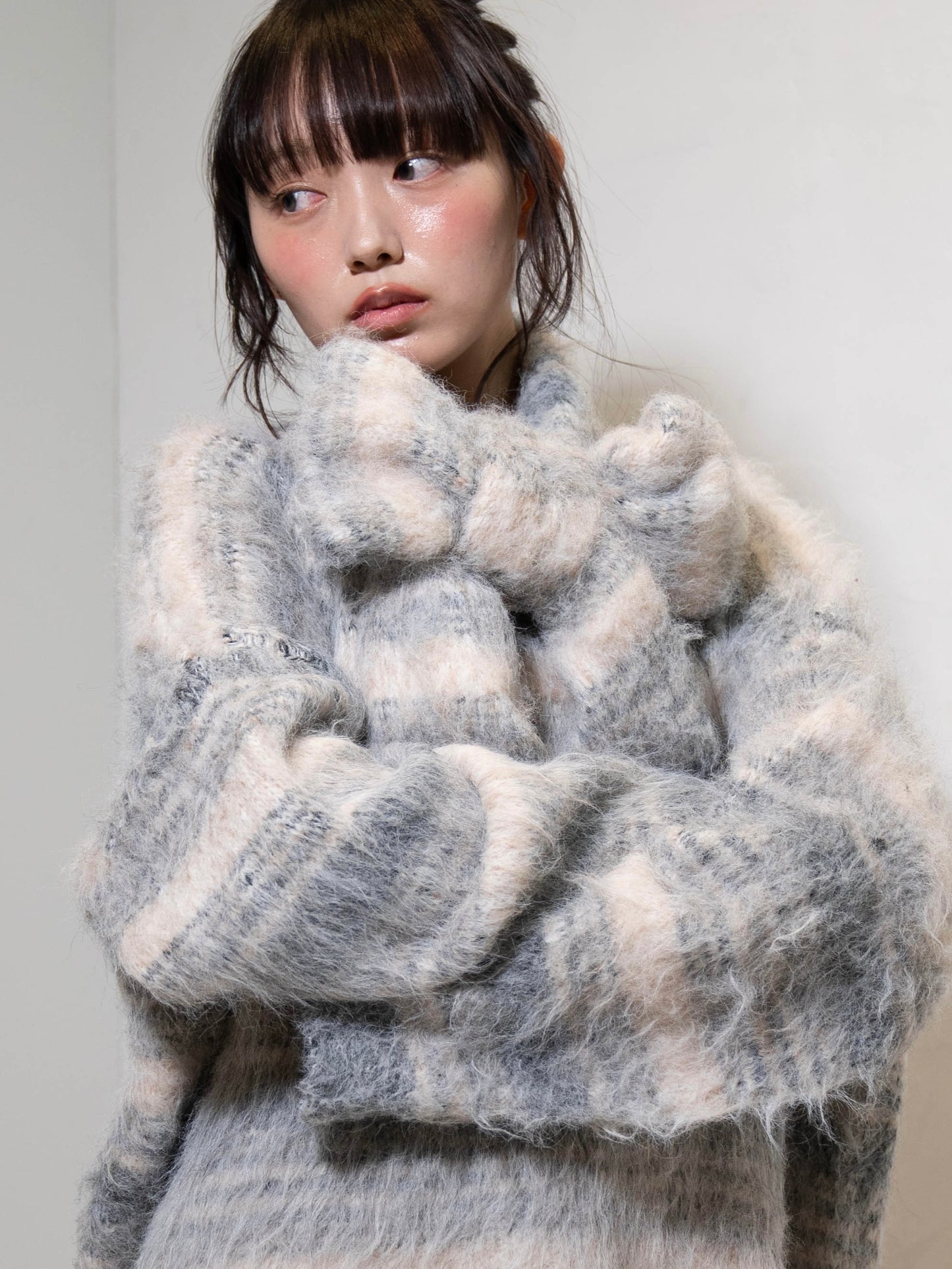 リボンマフラーボーダーニット DPC02005