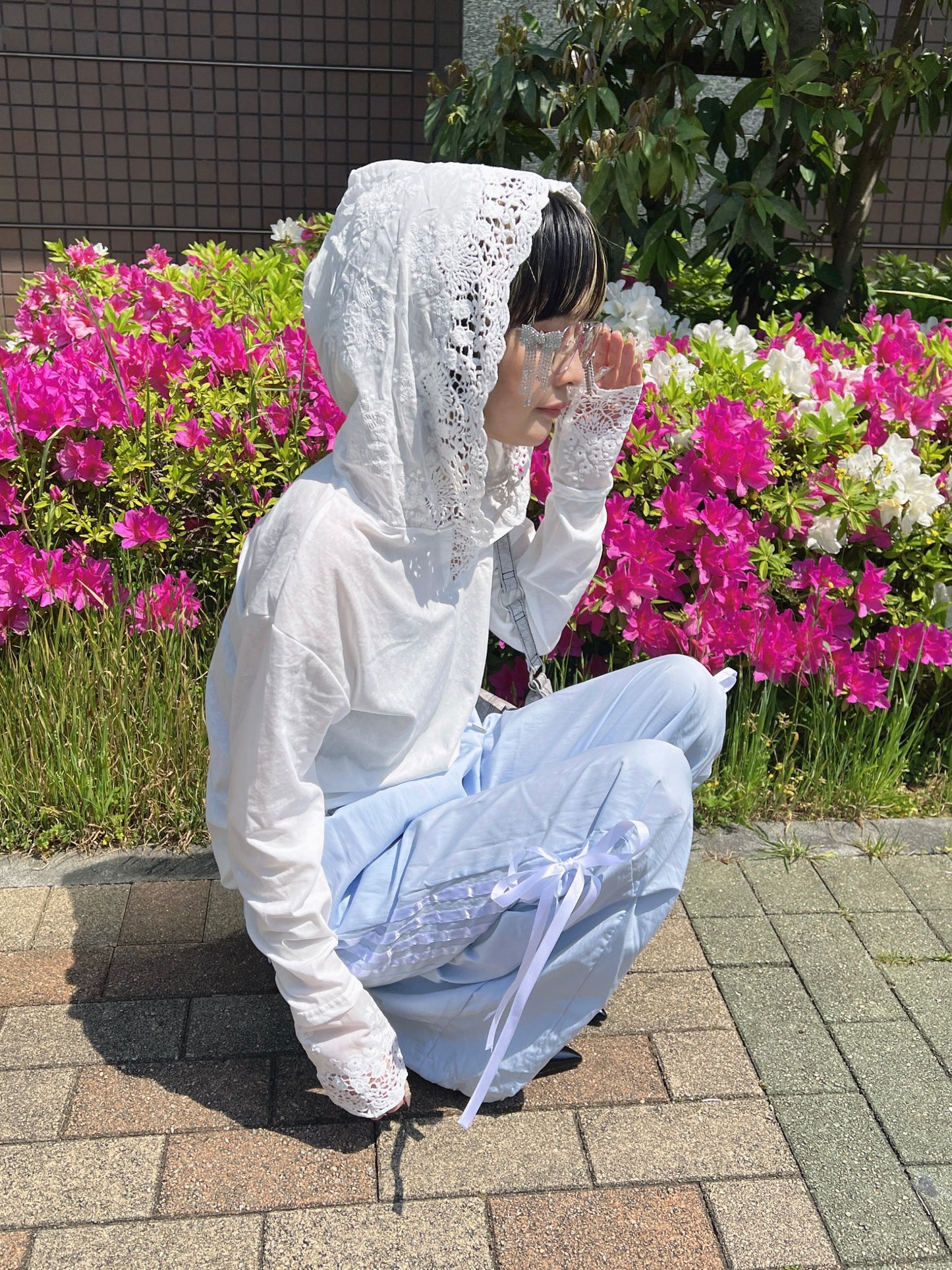 レースフーディロングスリーブTシャツ DPB79158