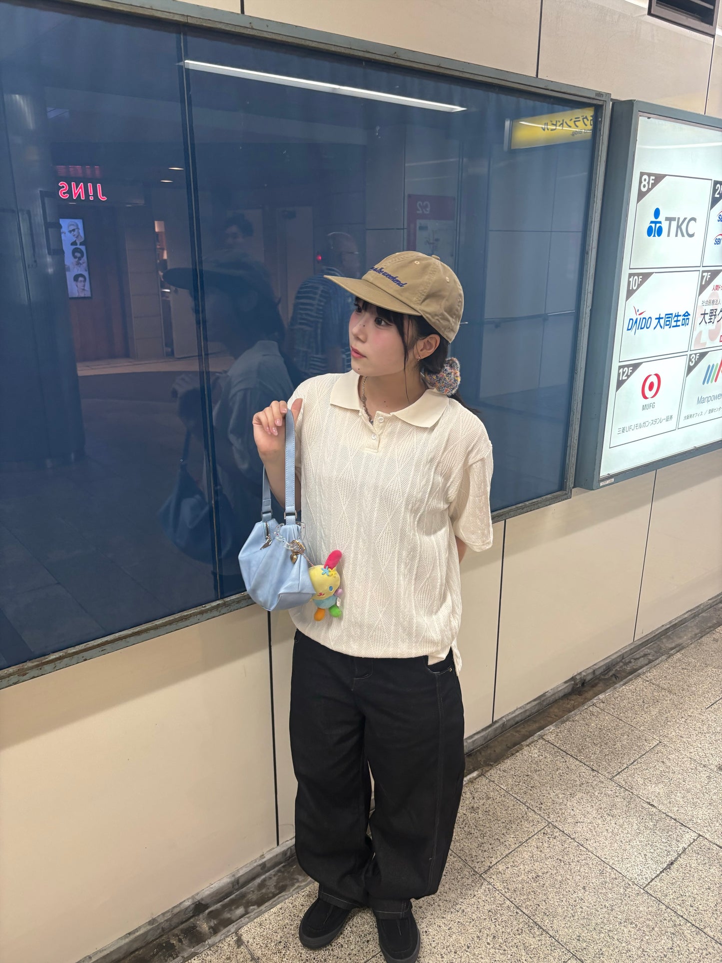 ホワイトニットポロTシャツ DPB89052