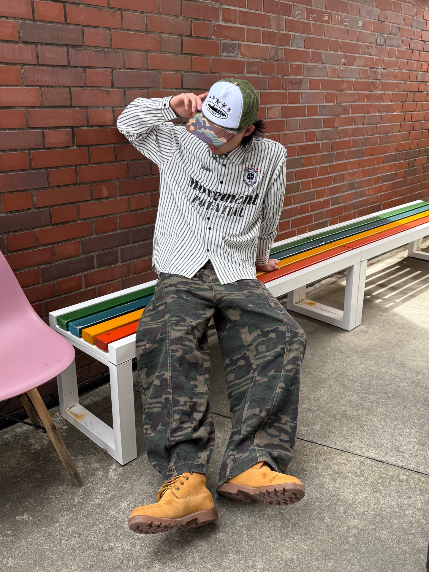 カモフラワイドデニムパンツ DPB90085