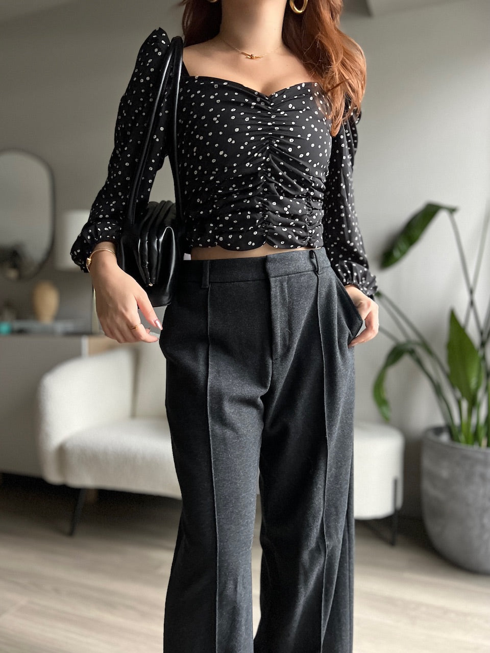 スクエアネックドットブラウス DPB56329