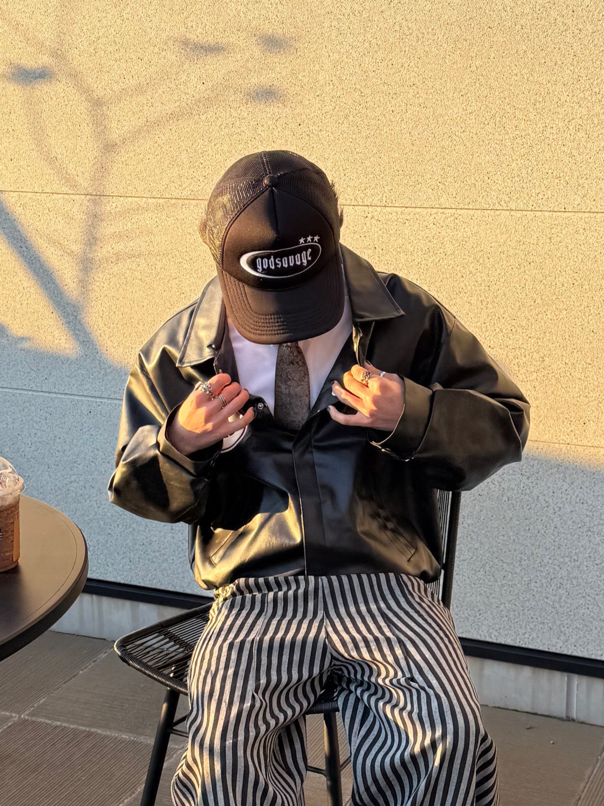 フェイクレザーバックロゴアウター DPB90041