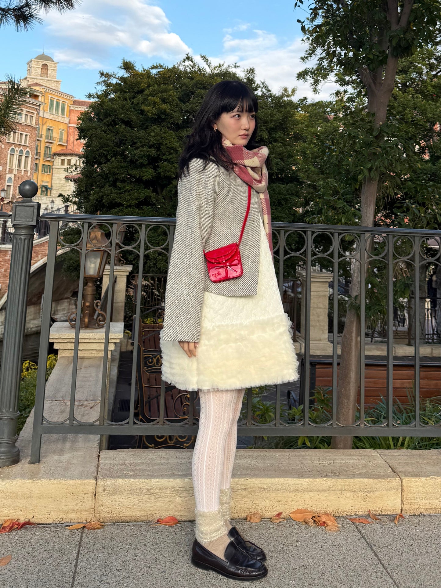 ノーカラーツイードジャケット DPA43718