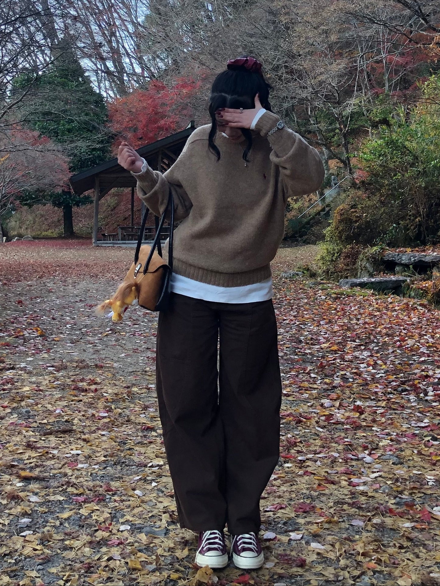 ステッチデザインブラウンパンツ DPB95069