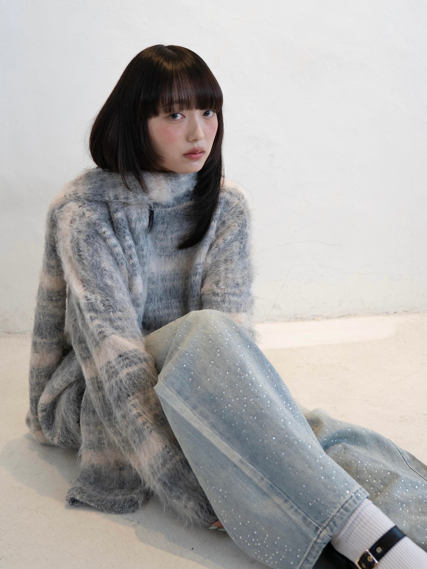 ラメストレートデニムパンツ DPC02014