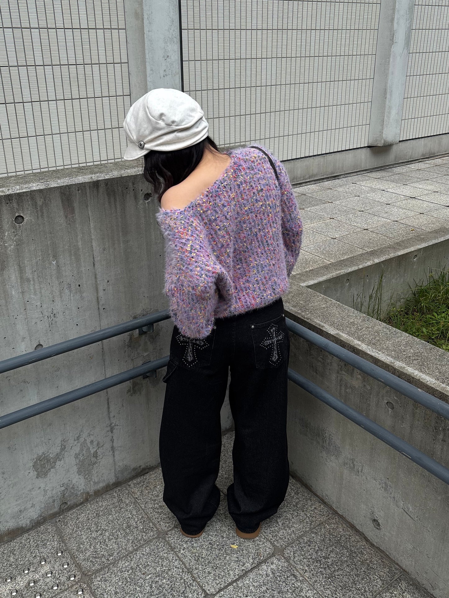 バッククロスオーバーデニムパンツ DPB89147