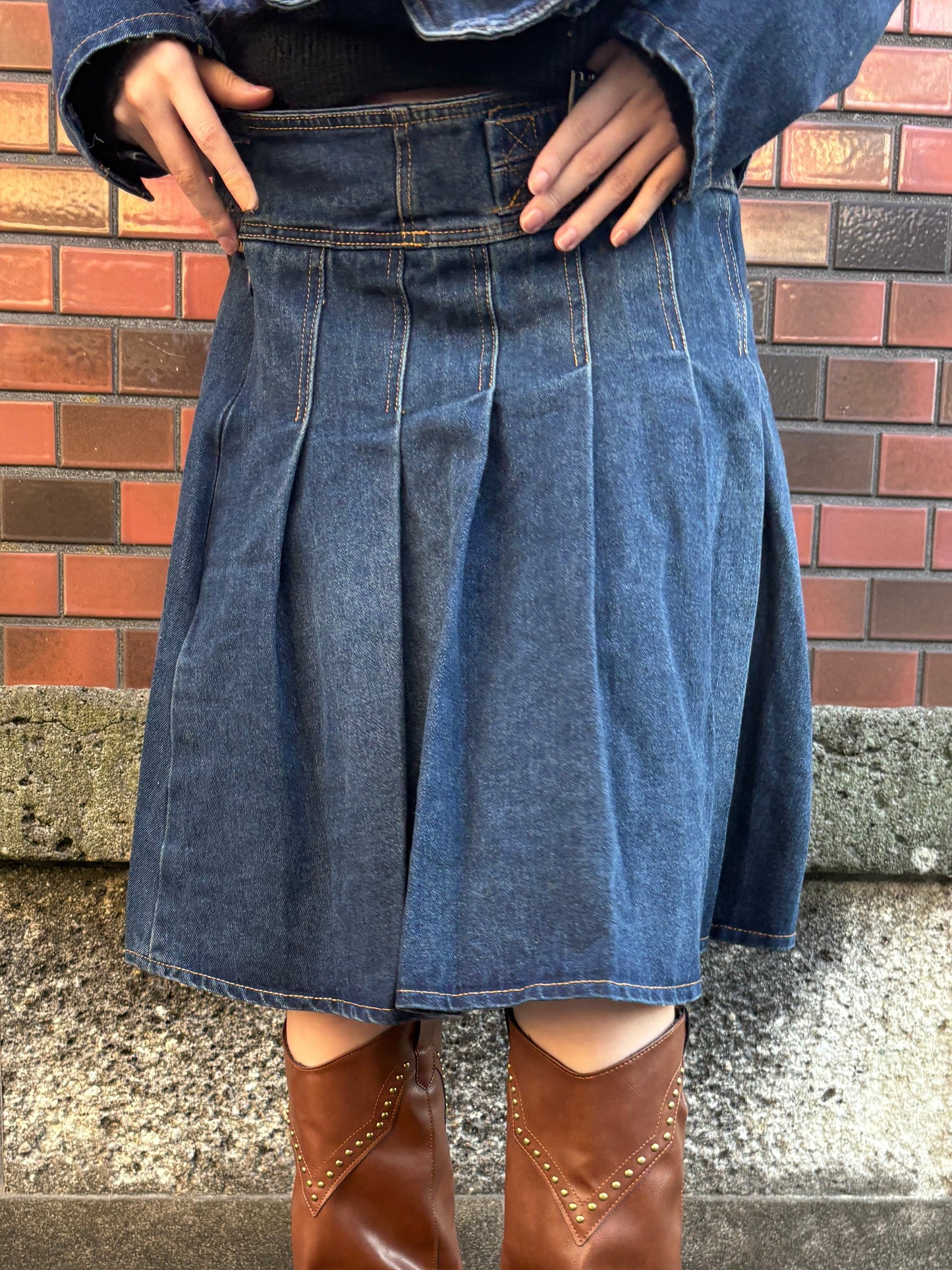 デニムプリーツスカート DPA43774