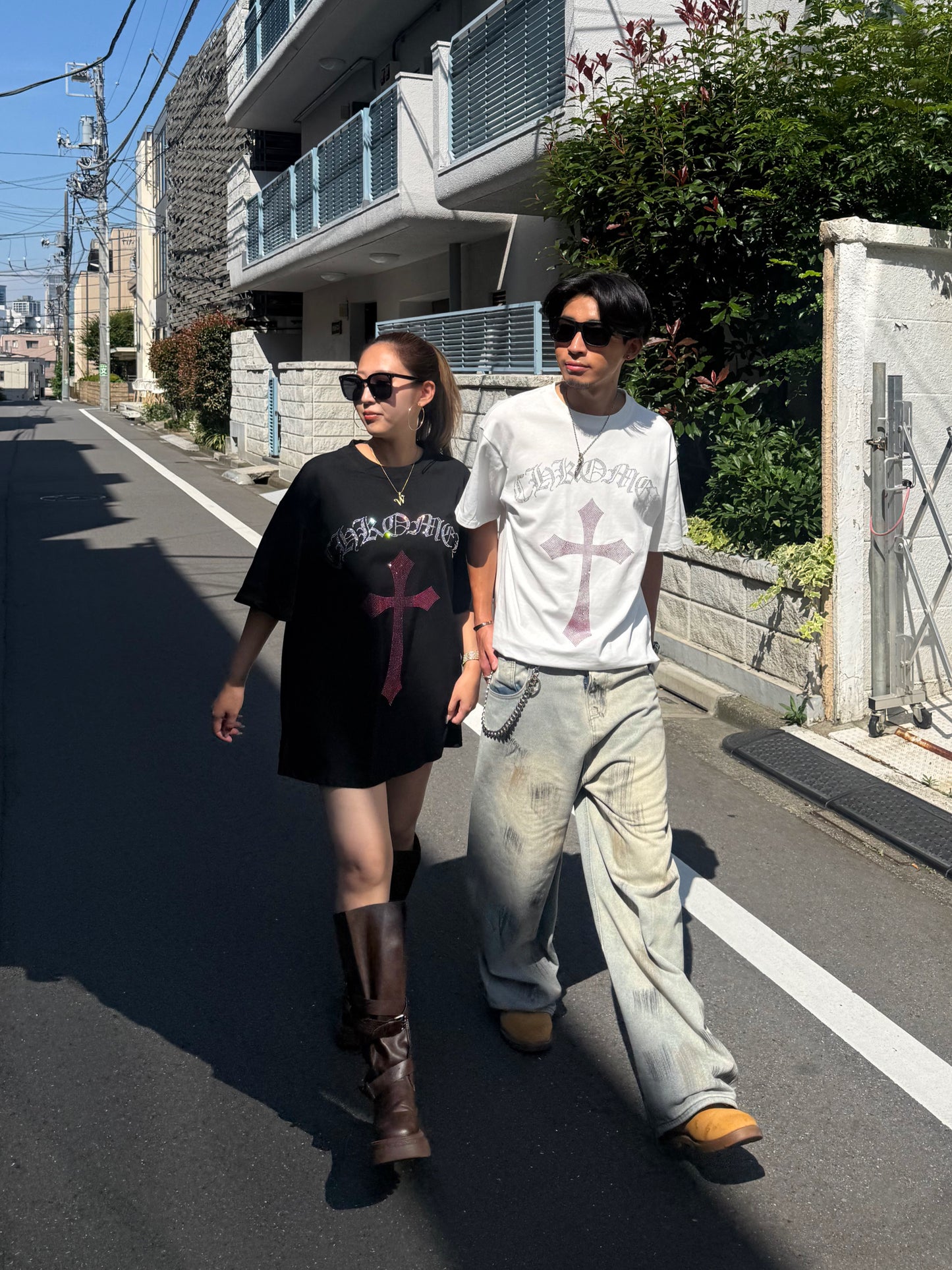【即納】クロスストーンオーバーサイズTシャツ DPB73666S