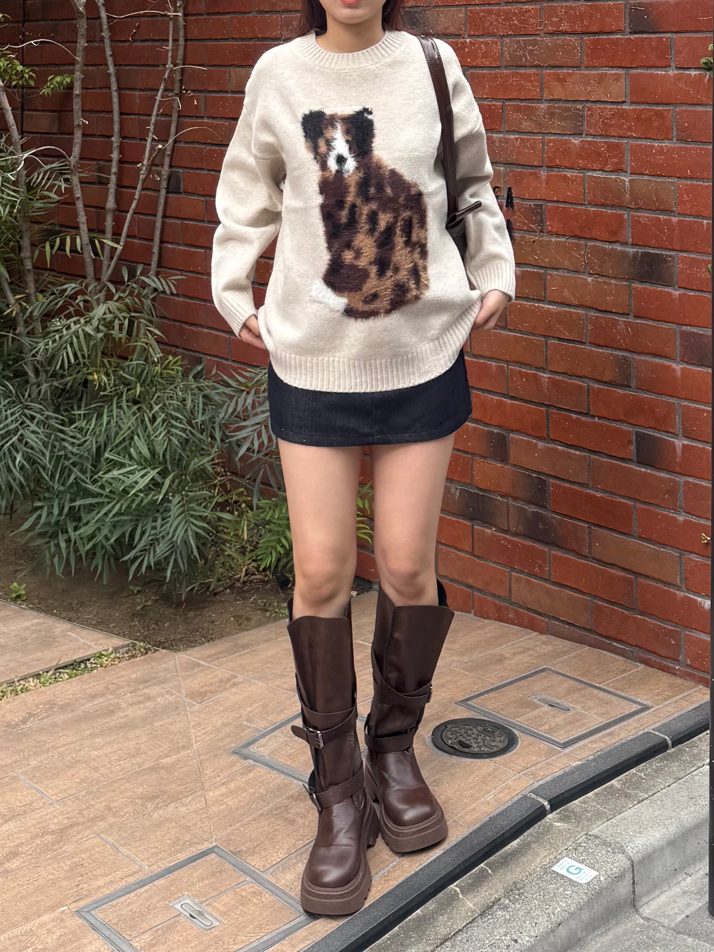 ベルト付きデニムライクミニスカート DPB91107