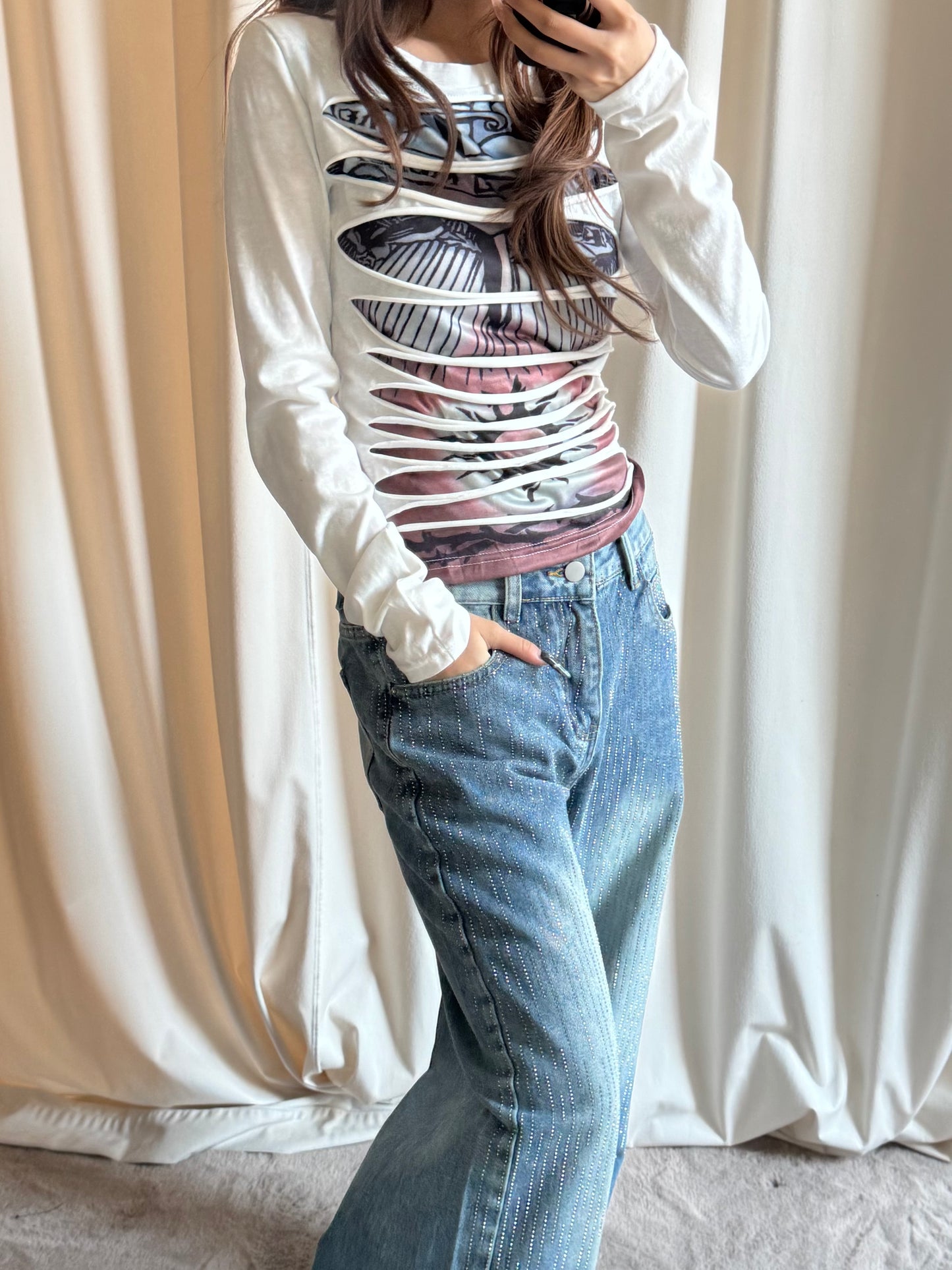 フロントカットアウトTシャツ DPB86198