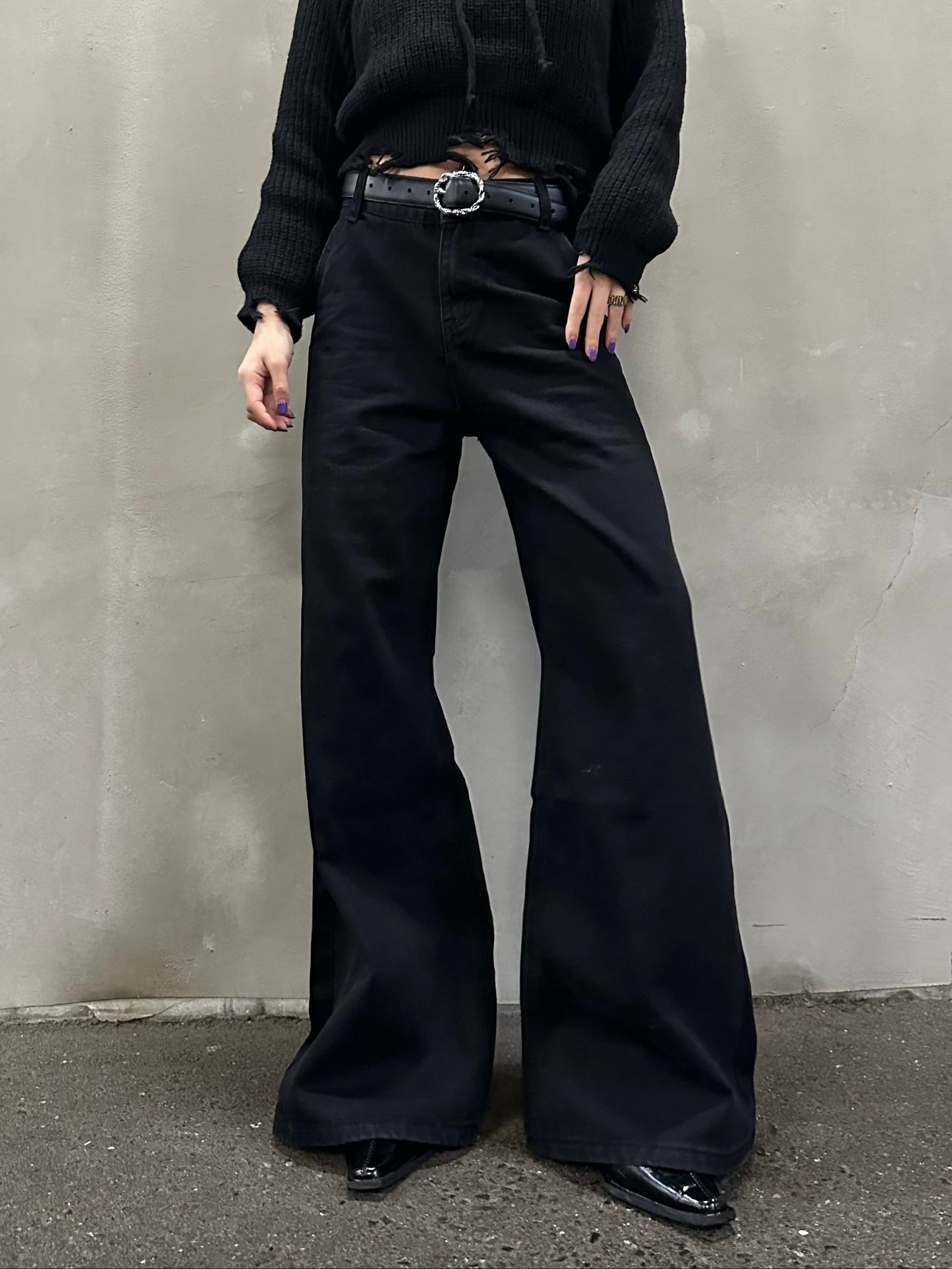 ブラックバギーパンツ DPB26630