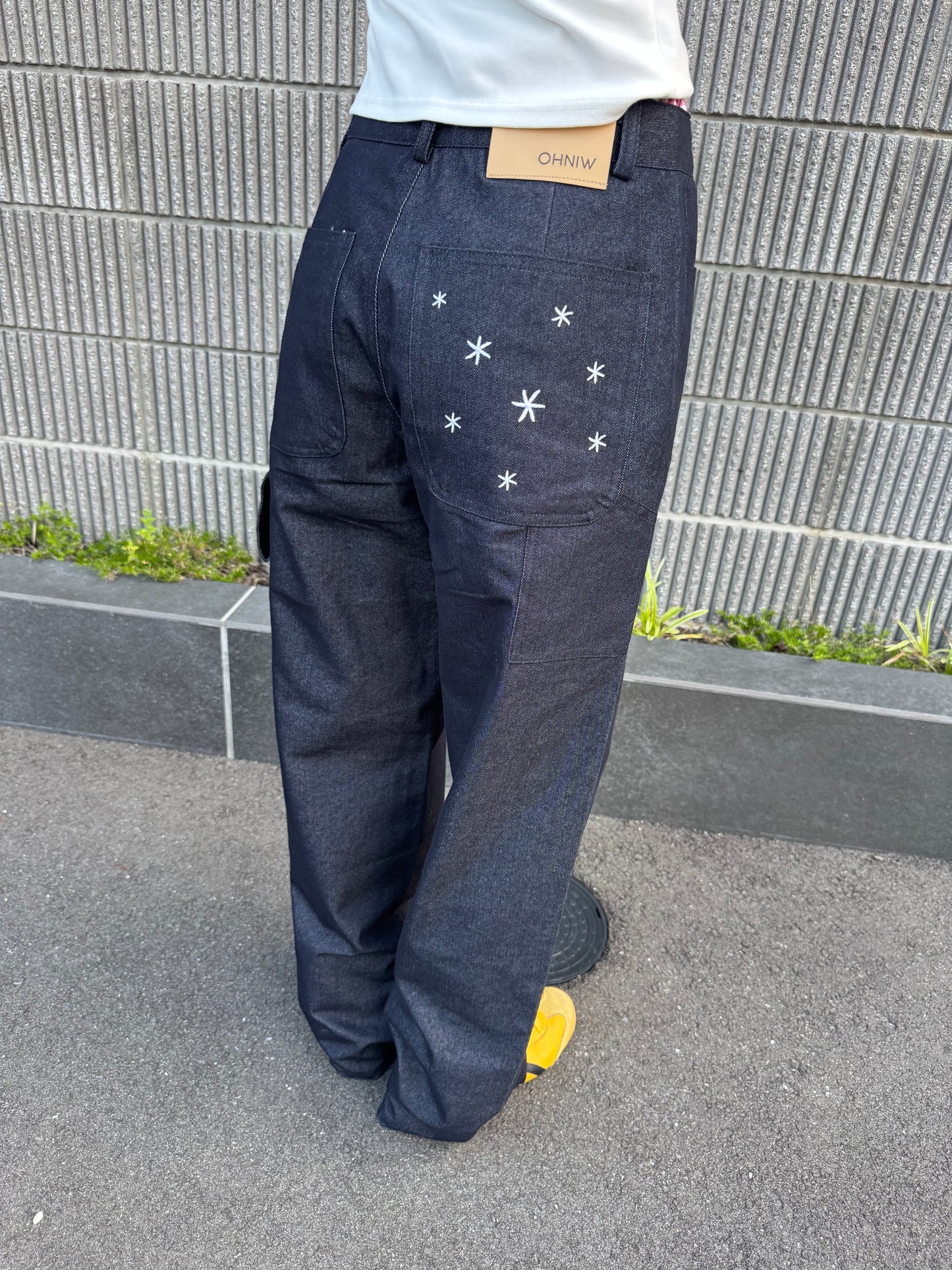 バックポケットステッチワイドデニムパンツ DPC07024