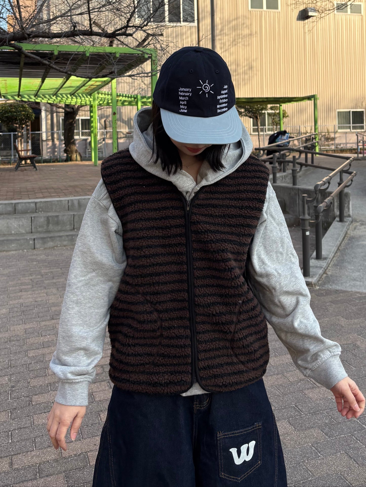 ノースリーブボーダーボアフリース DPB99072