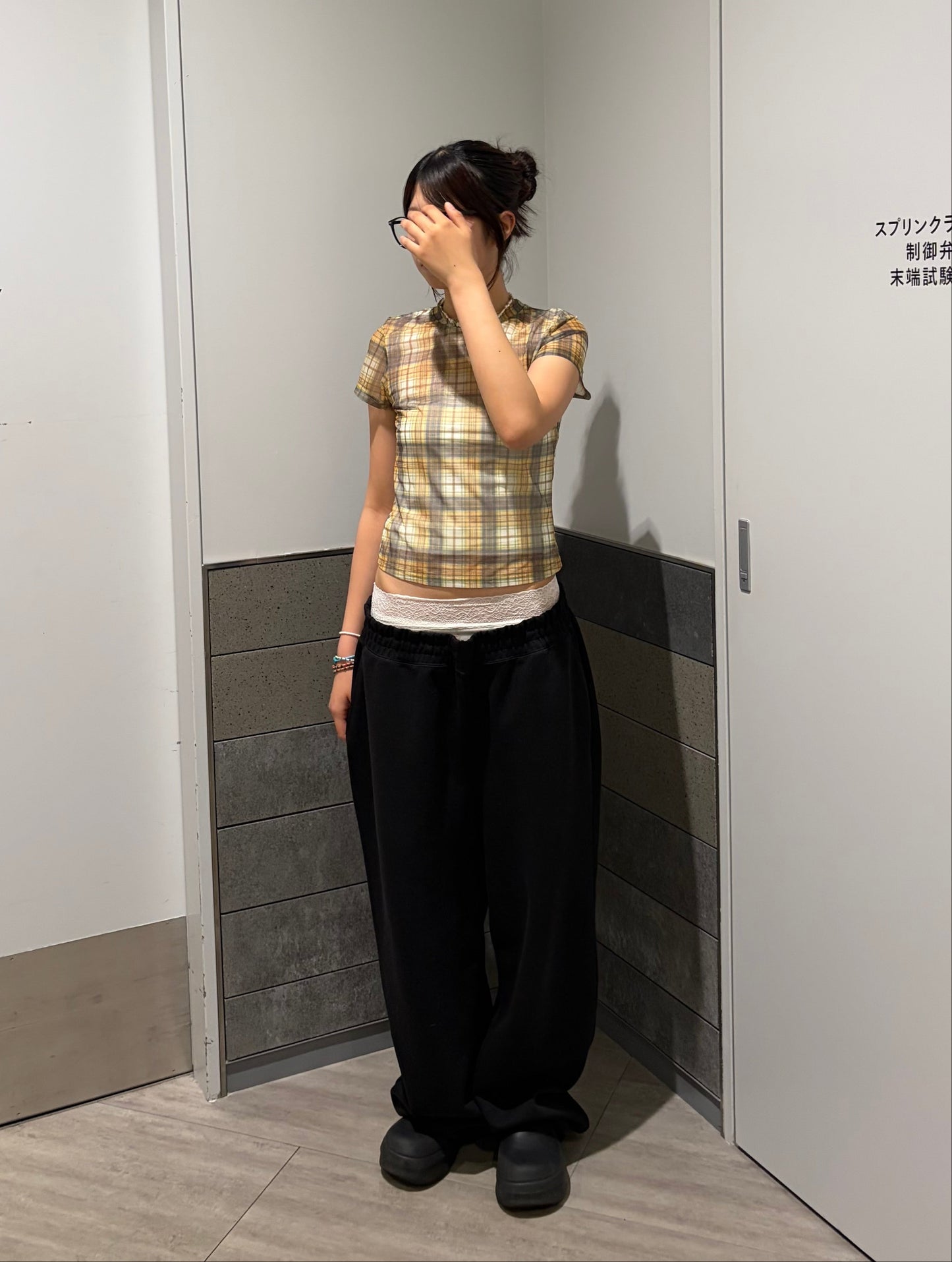 イエローチェックシアーカットソー DPB92168
