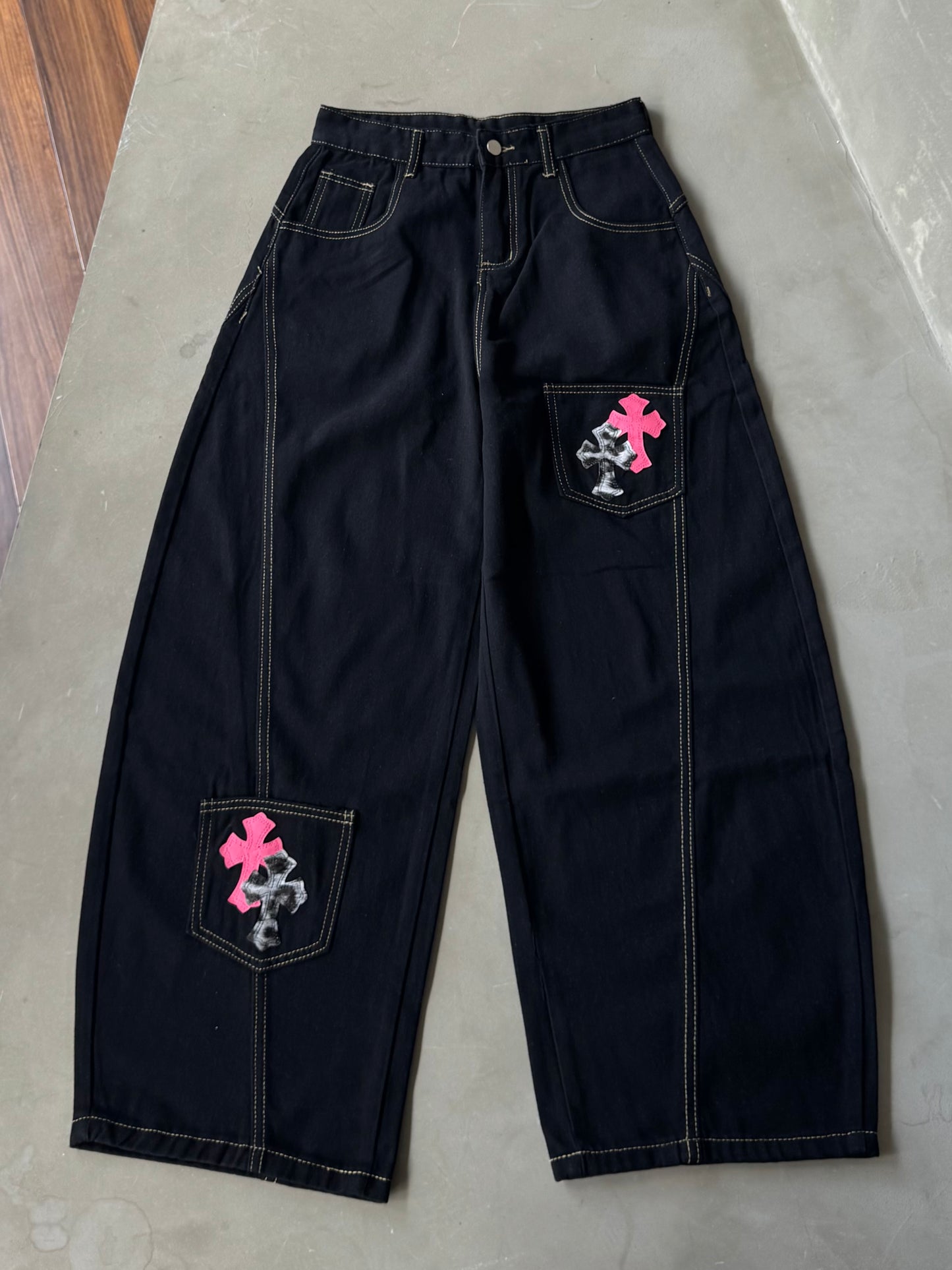 クロスパッチボリュームデニムパンツ DPB86270