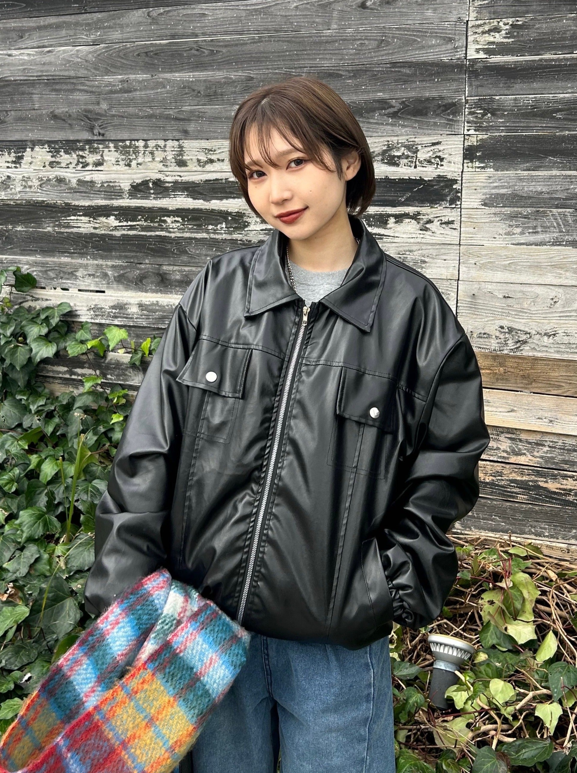 美品✨ Partina GENUINE LEATHER本革　レザージャケット　黒 Partina 本革レザージャケット 黒 Partina 黒