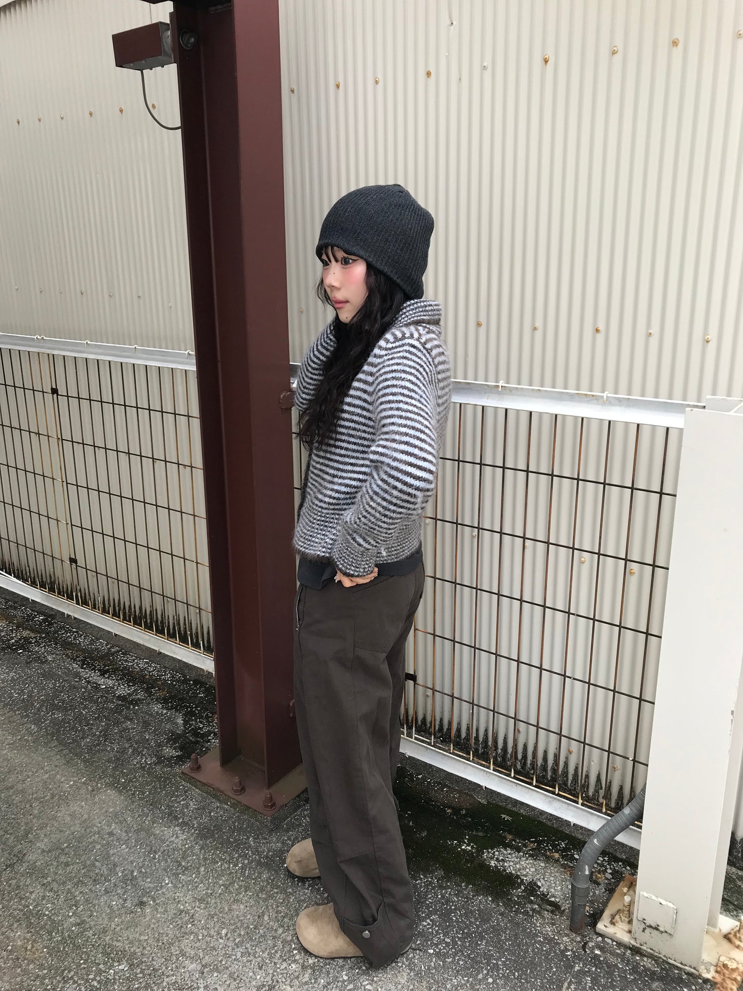 ニットボーダーポロトップス DPB89188