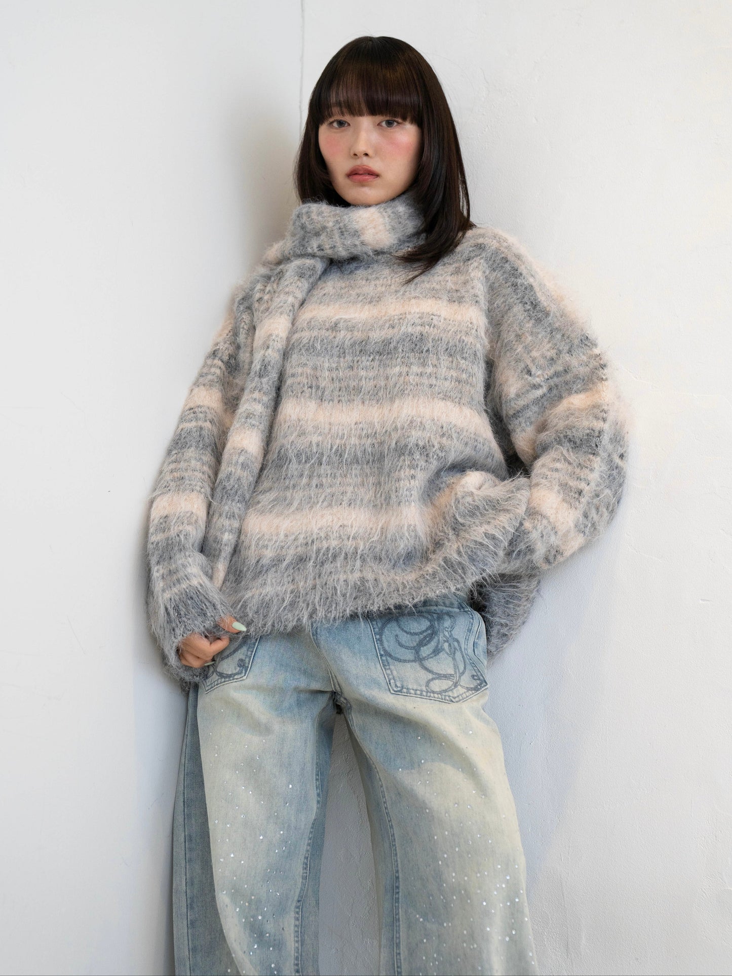 ラメストレートデニムパンツ DPC02014